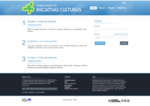 Home page do site de Cadastro de Pontos de Cultura