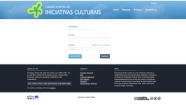 Tela de Login do site de Cadastro de Pontos de Cultura