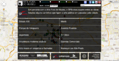 Tela do filtro por roteiros do site Arte Fora do Museu